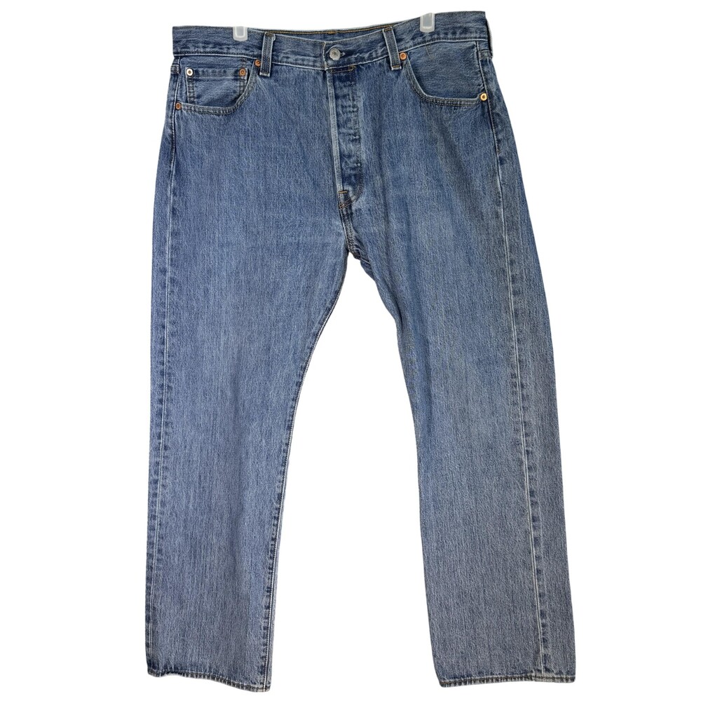 Levis 501 Jeans Mens 36x30 Blue Denim Straight Leg Button Fly Classic Fit Pants